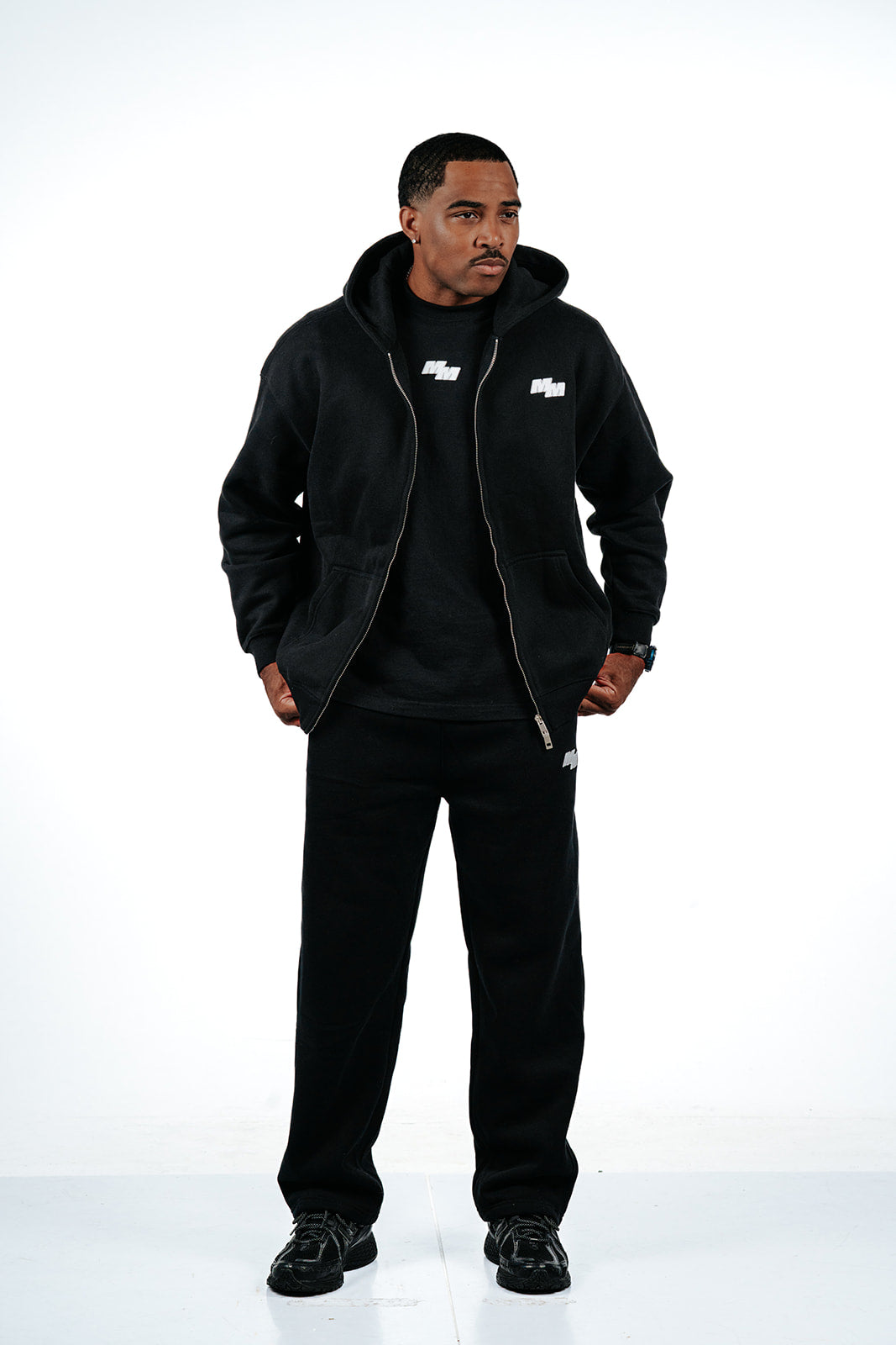 Black MM Zip Up set